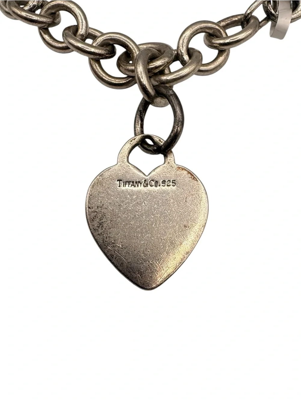 Tiffany & Co. Silver Heart Charm Link Bracelet